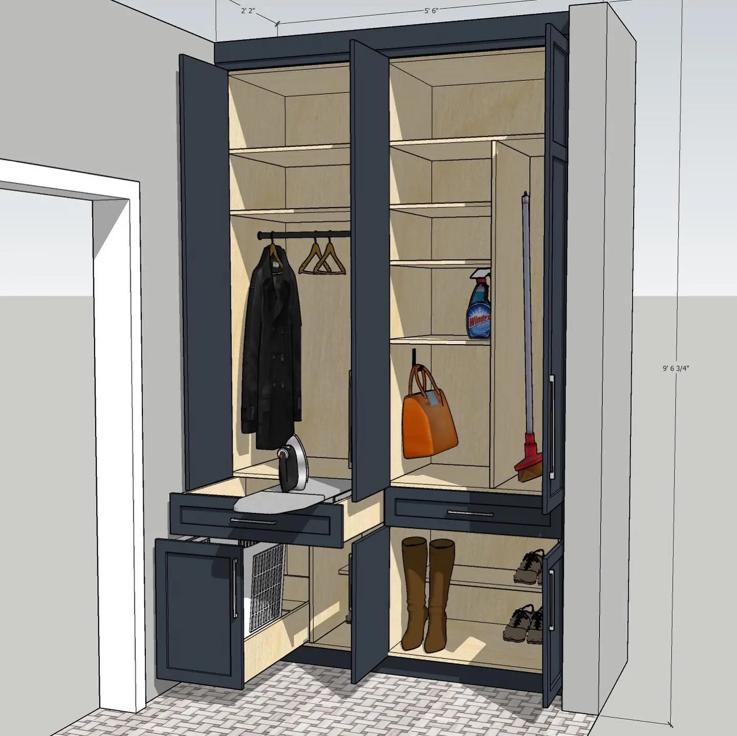 Built In with storage and shelf cabinetry by Heirlooms Custom Cabinetry