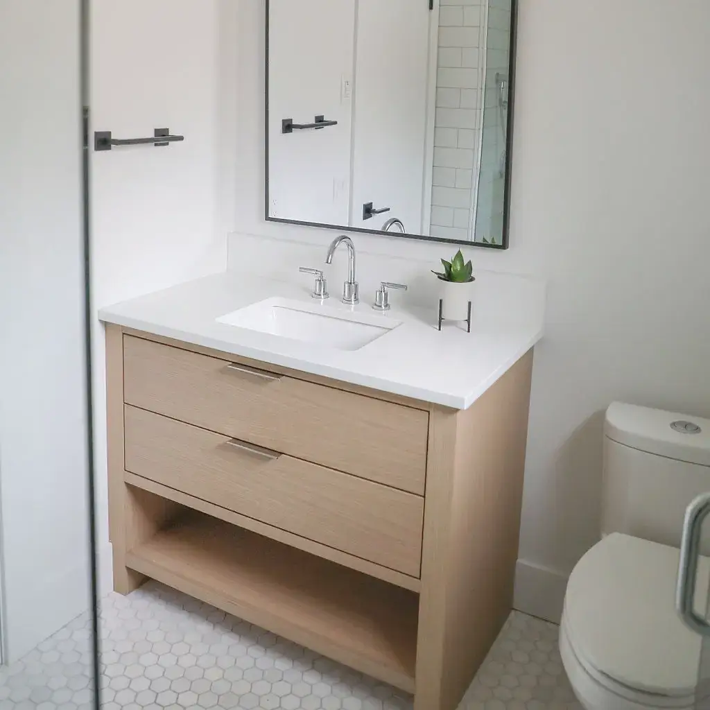 Minimalist White Oak Vanity Vanity - Image 1