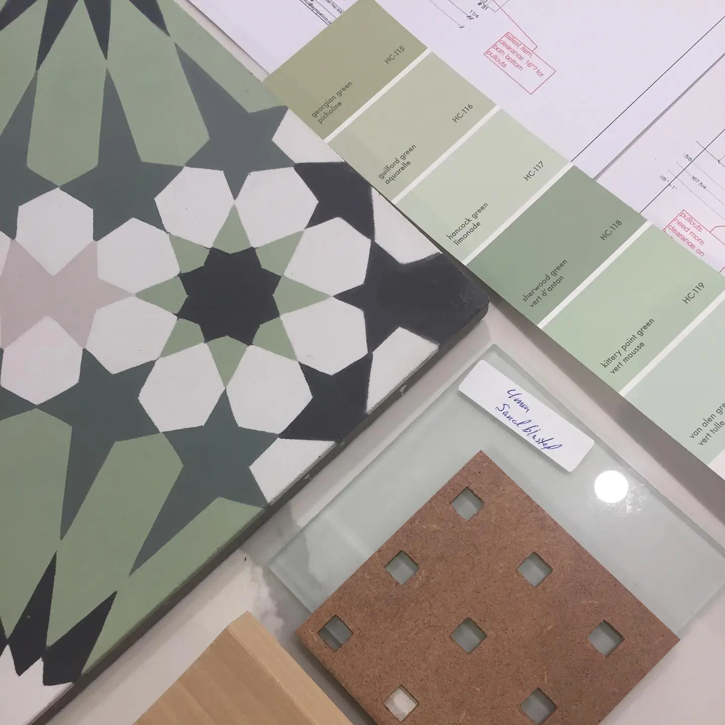 Painted tile custom cabinetry by Heirlooms Custom Cabinetry