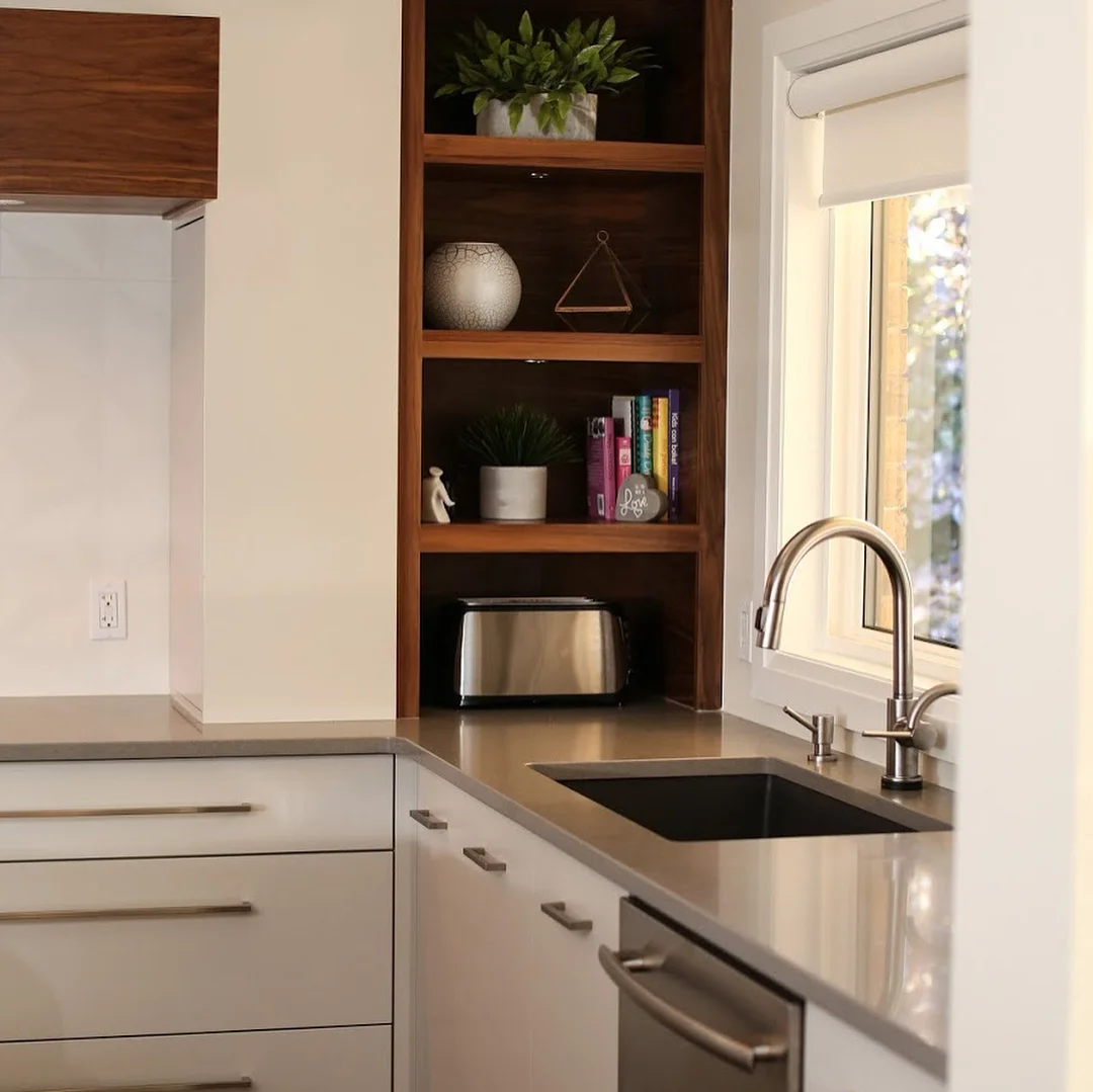 Contemporary Walnut Storage Kitchen - Image 4