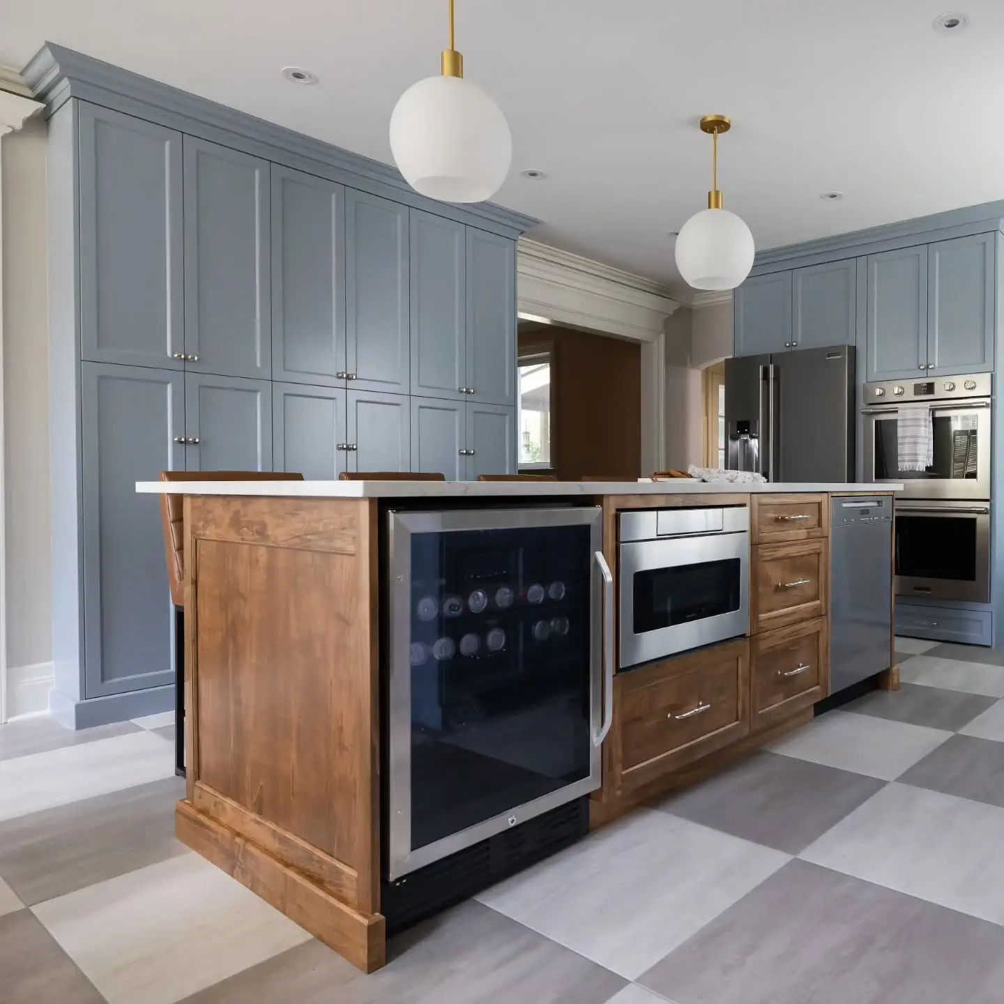 Blue & Stained Kitchen with Servery Nook - Image 4