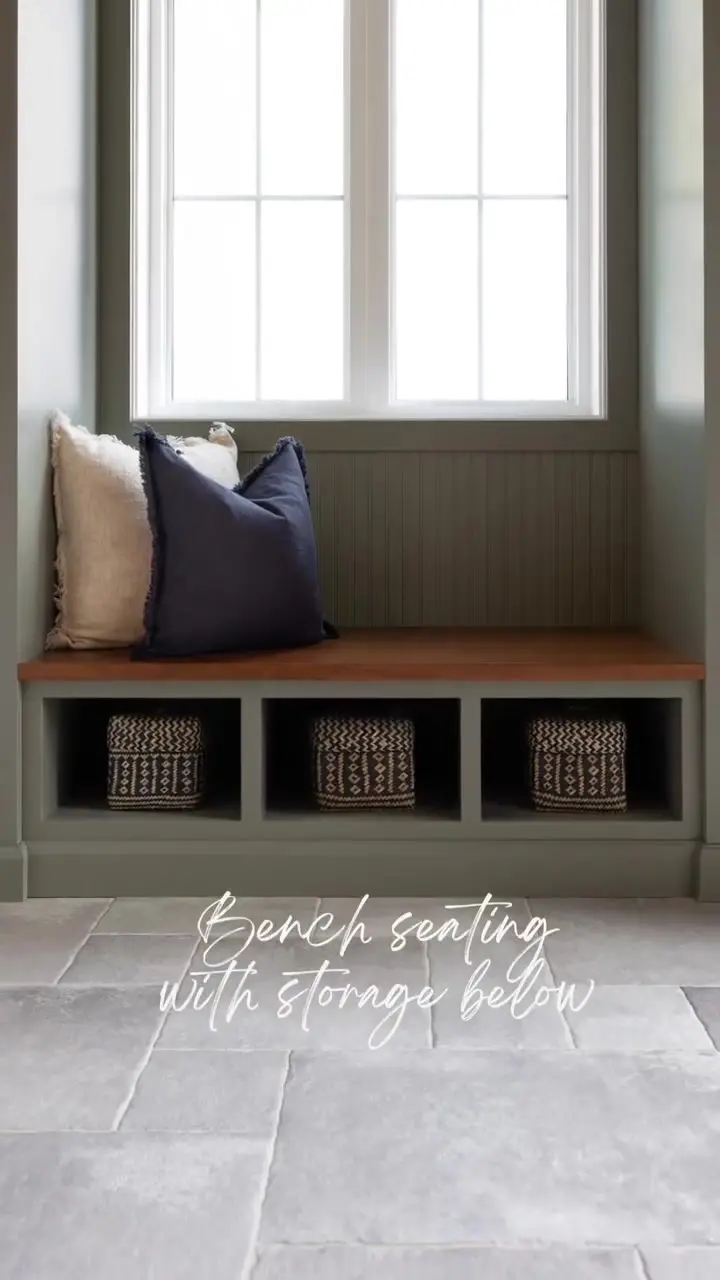 Wood built In with storage and open shelving video by Heirlooms Custom Cabinetry