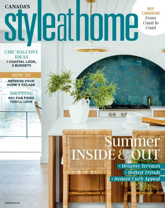 Style at Home magazine cover featuring custom cabinetry